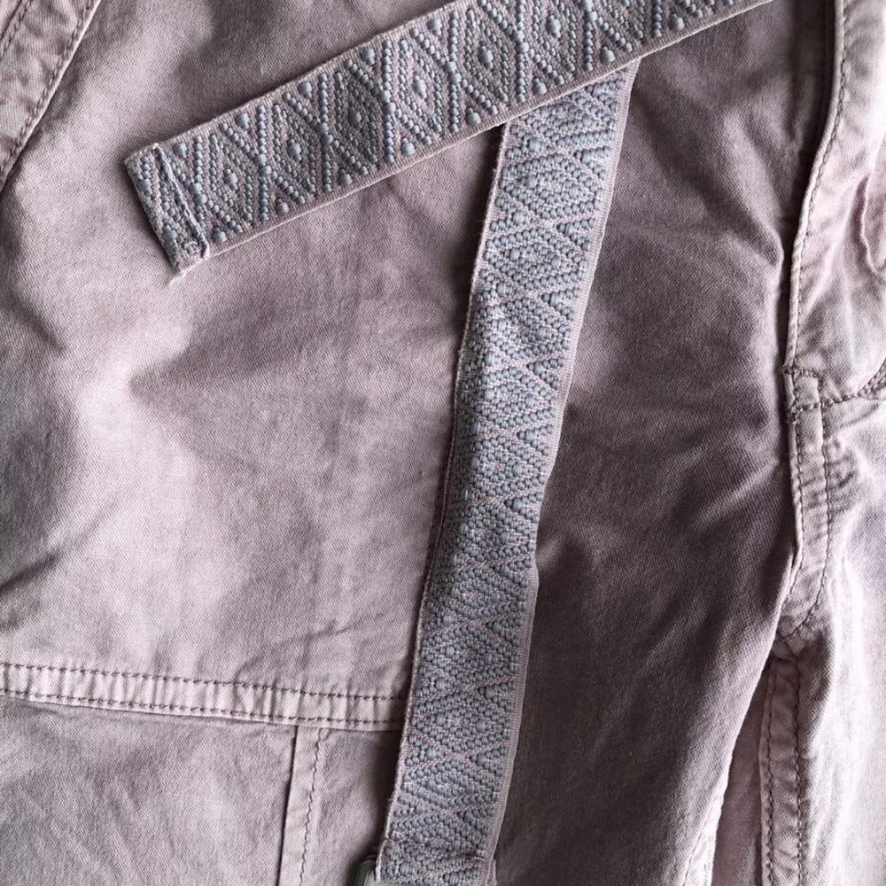 Anthropologie Women's 30 Pink Belted Wanderer Twill Ankle Pants Straight Leg - Picture 10 of 11